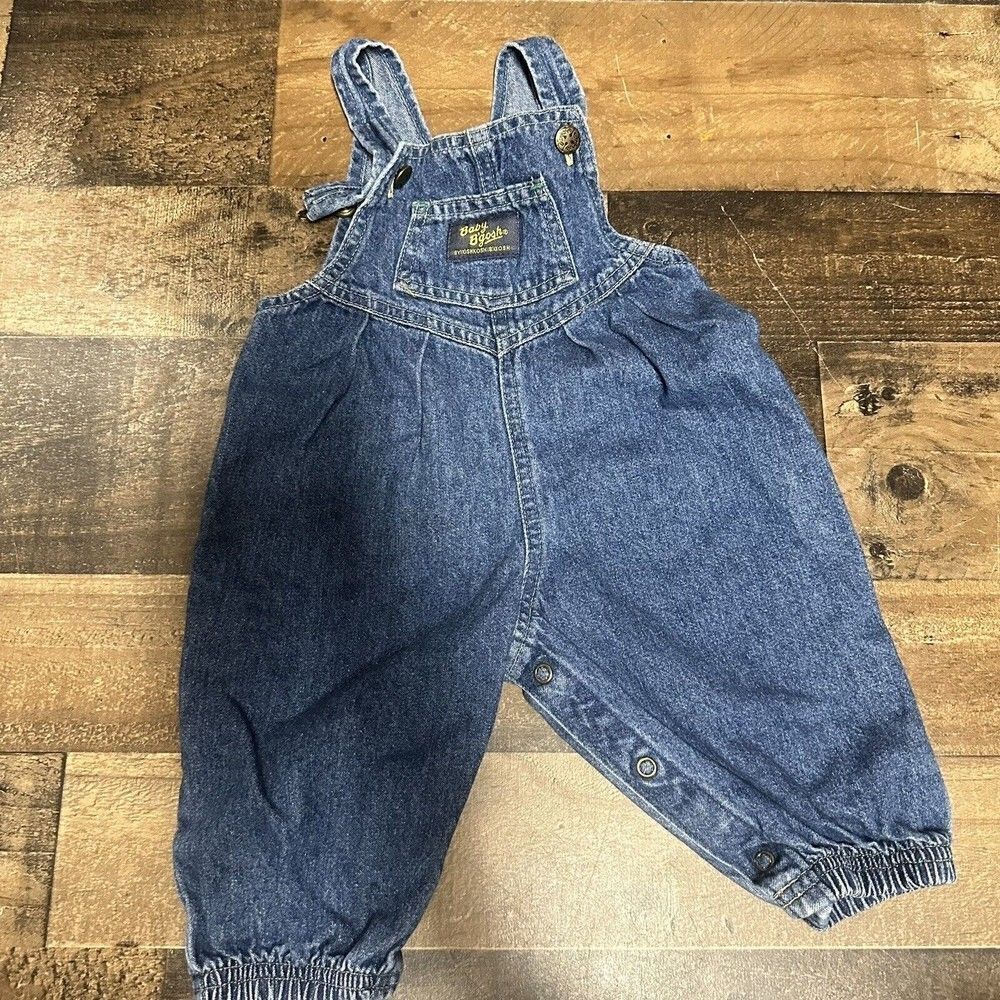 Vintage Oshkosh B’Gosh Vestbak pleated Overalls 6-9 months dark denim